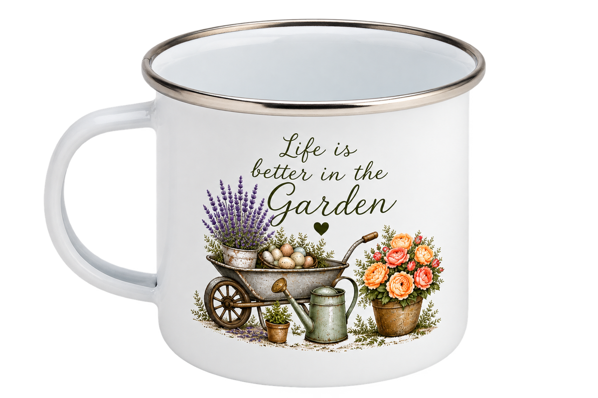 Life is Better in the Garden Enamel Mug