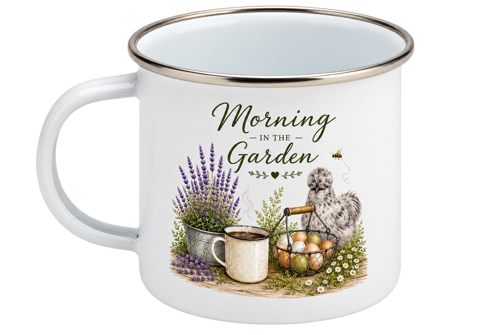 Morning in the Garden Enamel Mug