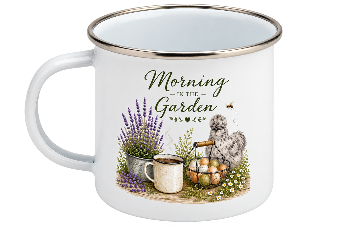 Morning in the Garden Enamel Mug